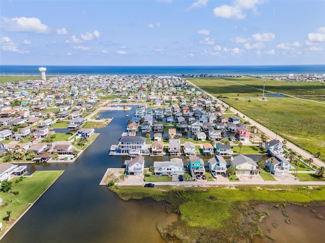 16703 Managua Way, Jamaica Beach, TX 77554 - aerial overview of property's location featuring a nearby body of water and nearby suburban area