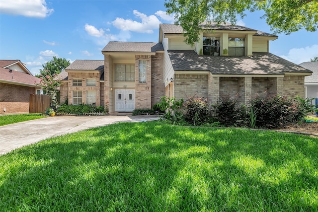 3714 Green Fields Dr, Sugar Land, TX 77479 - view of front of house featuring brick siding and a shingled roof