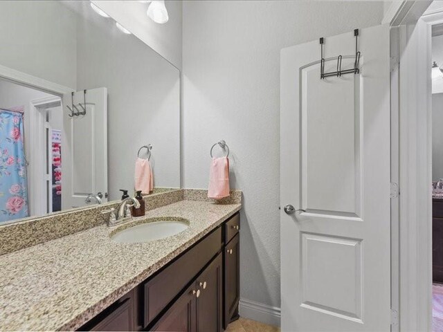 20326 Scarlett Saddle Ct, Cypress, TX 77433 - full bathroom with vanity and curtained shower