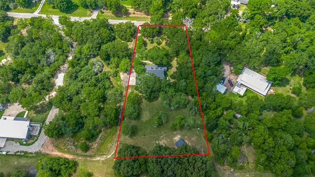 144 Pin Oak Ln, Hempstead, TX 77445 - aerial view of property and surrounding area featuring property boundaries highlighted