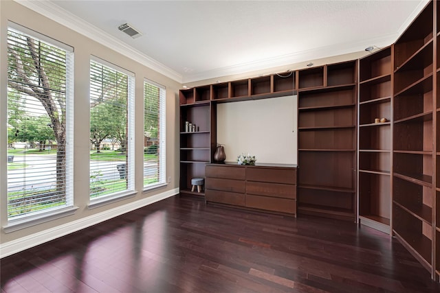 3730 Arundel Gardens Ln, Sugar Land, TX 77498 - interior space featuring crown molding, dark wood-style floors, and baseboards