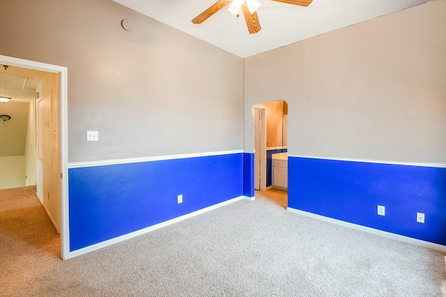 3550 Beacons Vw, Friendswood, TX 77546 - unfurnished room featuring carpet floors, a ceiling fan, attic access, and baseboards