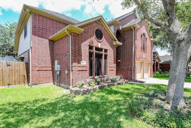 3550 Beacons Vw, Friendswood, TX 77546 - view of front facade with brick siding, an attached garage, and driveway