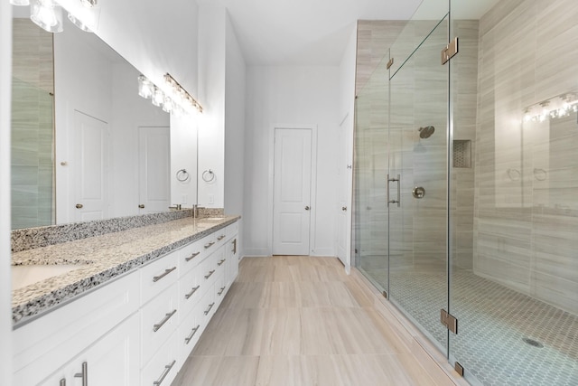 4710 Gunter St, Houston, TX 77020 - full bathroom with double vanity and a shower stall