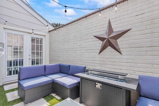 20107 Sunny Shores Dr, Humble, TX 77346 - view of patio with outdoor lounge area, french doors, and a ceiling fan
