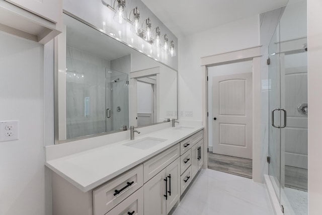 337 Todd St, Tomball, TX 77375 - full bathroom with double vanity and a stall shower