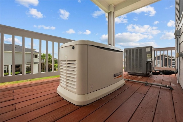 7014 Terrasso Dr, Hitchcock, TX 77563 - wooden deck featuring central AC