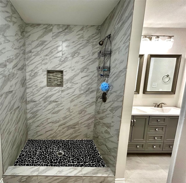 827 Live Oak Dr, Jones Creek, TX 77541 - bathroom with a tile shower and vanity