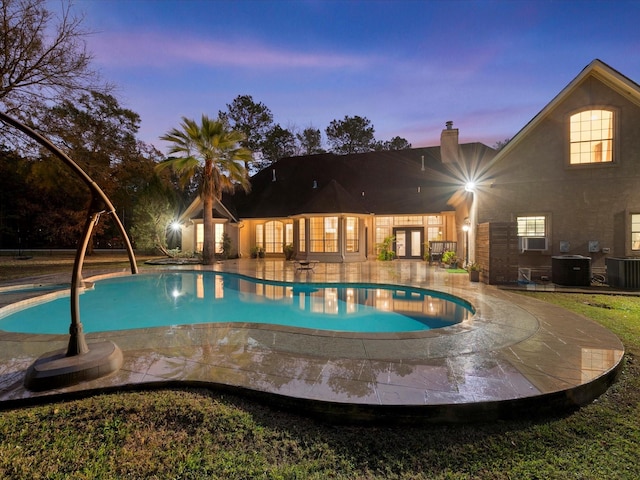 9819 Crestwater Cir, Magnolia, TX 77354 - swimming pool with a patio and cooling unit