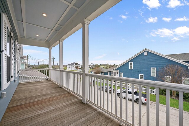 11 Caravelle Ct, Galveston, TX 77554 - wooden deck with a residential view