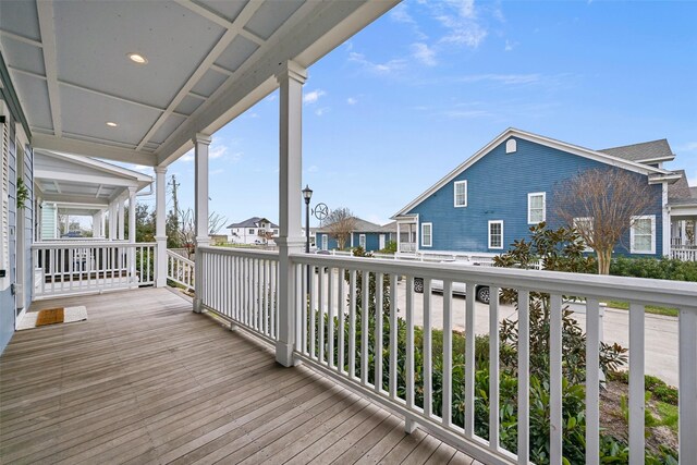 11 Caravelle Ct, Galveston, TX 77554 - wooden terrace with a residential view