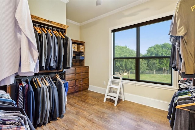 535 Creekside Dr, Salado, TX 76571 - walk in closet featuring wood finished floors