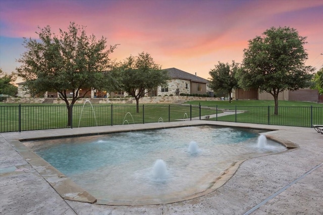 535 Creekside Dr, Salado, TX 76571 - view of pool at dusk