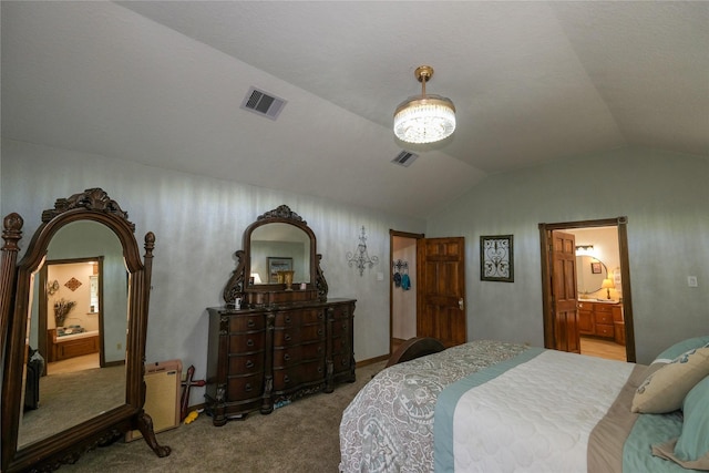 4746 County Road 502d, Sweeny, TX 77480 - bedroom featuring lofted ceiling, carpet flooring, and ensuite bathroom