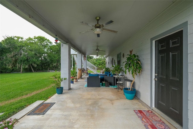 4746 County Road 502d, Sweeny, TX 77480 - view of patio with a ceiling fan