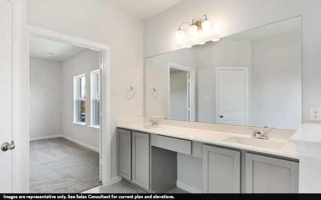 3523 Prairie Rose Trl, Angleton, TX 77515 - full bathroom with double vanity and baseboards