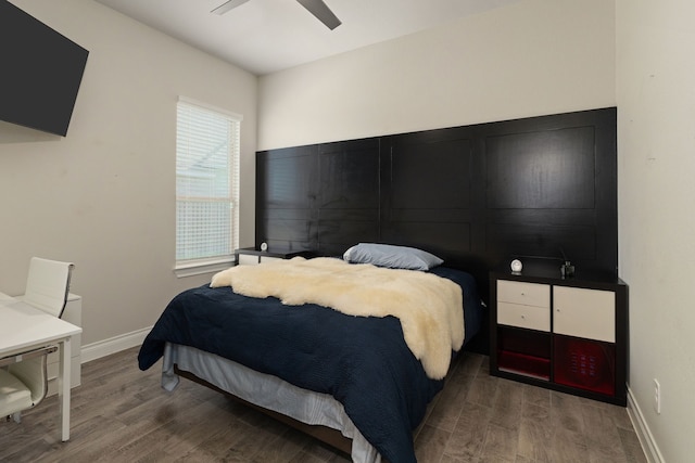 9314 Brunel Ln, Houston, TX 77044 - bedroom with wood finished floors and a ceiling fan