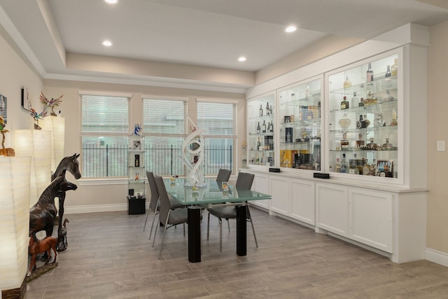9314 Brunel Ln, Houston, TX 77044 - dining area with wood finished floors and recessed lighting