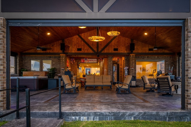 9314 Brunel Ln, Houston, TX 77044 - view of patio / terrace with a ceiling fan and outdoor lounge area