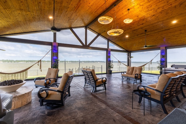 9314 Brunel Ln, Houston, TX 77044 - view of patio / terrace with a water view