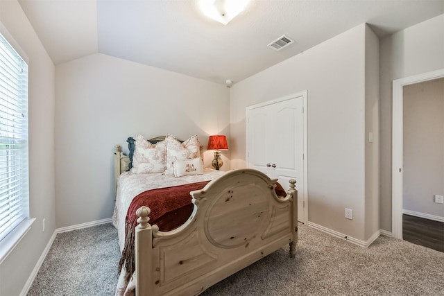 5307 Cascade Ct, Alvin, TX 77511 - bedroom with carpet flooring, lofted ceiling, and baseboards