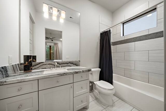 507 Terrace Dr, Houston, TX 77007 - full bathroom with toilet, vanity, healthy amount of natural light, and shower / bath combo