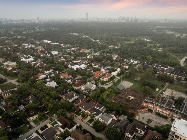 507 Terrace Dr, Houston, TX 77007 - aerial overview of property's location featuring property parcel outlined