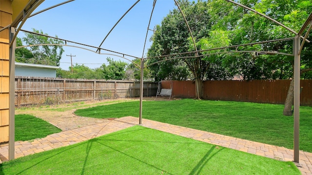 6805 Mobud Dr, Houston, TX 77074 - view of yard featuring a patio area