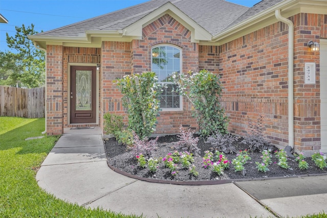 24734 Colonial Maple Dr, Katy, TX 77493 - doorway to property with brick siding and roof with shingles