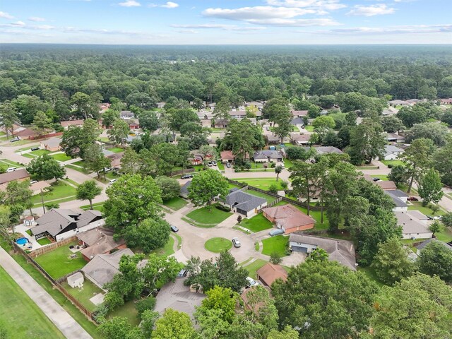22410 Millgate Dr, Spring, TX 77373 - aerial perspective of suburban area featuring a heavily wooded area