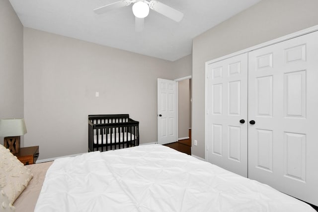9510 Willowbridge Park Blvd, Houston, TX 77064 - bedroom with a closet and a ceiling fan