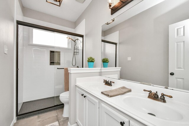9510 Willowbridge Park Blvd, Houston, TX 77064 - bathroom with a stall shower, toilet, and double vanity
