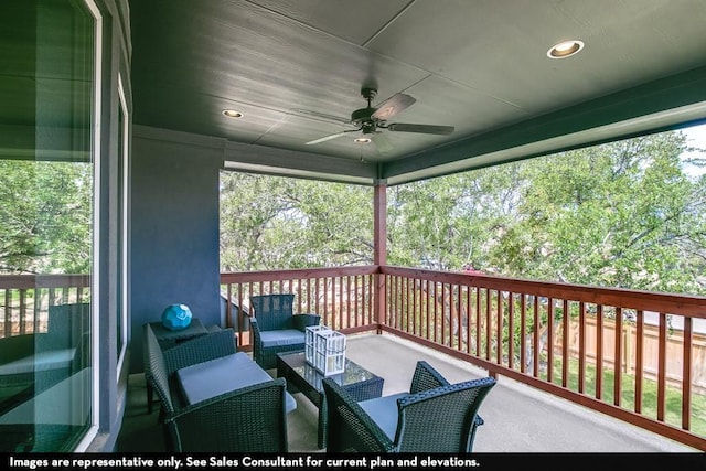 804 Wormwood Dr, League City, TX 77573 - wooden deck with an outdoor living space and ceiling fan