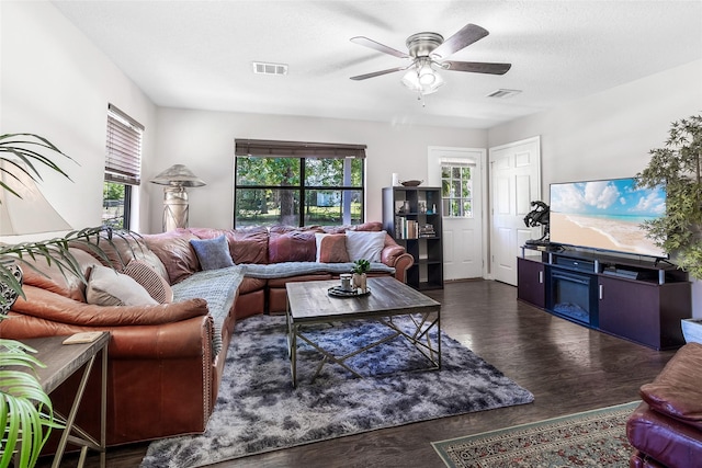 109 Teena Ln, Livingston, TX 77351 - living room featuring ceiling fan and wood finished floors