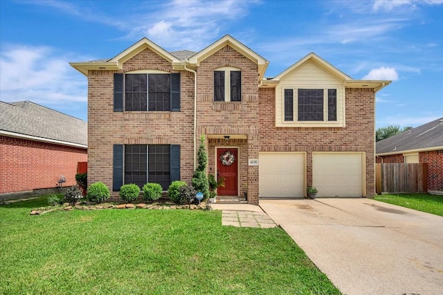 4235 Park Ridge Dr, Pasadena, TX 77504 - traditional-style house featuring concrete driveway, brick siding, and a garage