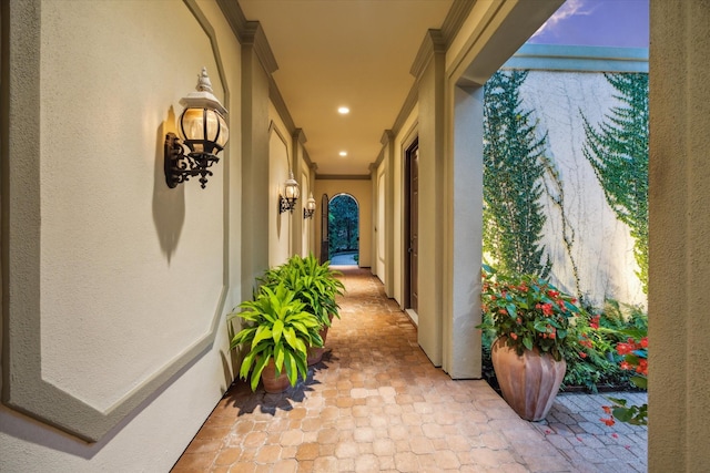 5710 Logan Ln, Houston, TX 77007 - hallway with arched walkways