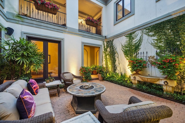 5710 Logan Ln, Houston, TX 77007 - view of patio / terrace featuring outdoor lounge area and a balcony
