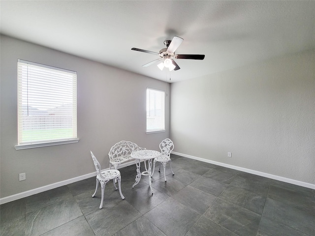5426 Redwood Summit Ln, Katy, TX 77449 - dining room featuring ceiling fan and baseboards