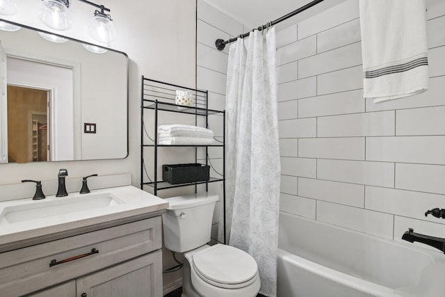 5551 Fawn Trail Ln, Humble, TX 77346 - bathroom featuring toilet, vanity, and shower / bath combo