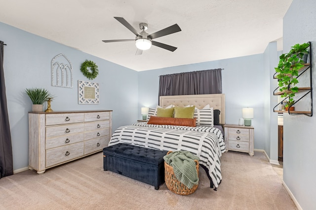 3911 Rushcroft Dr, Houston, TX 77082 - carpeted bedroom with baseboards and ceiling fan