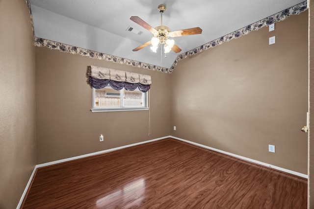 2723 Shelby Dr, Pearland, TX 77584 - empty room featuring a ceiling fan, wood finished floors, and baseboards