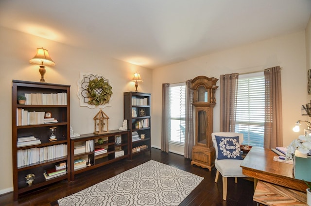 2109 Sunset Terrace Ln, Houston, TX 77089 - office area with dark wood-style floors and baseboards