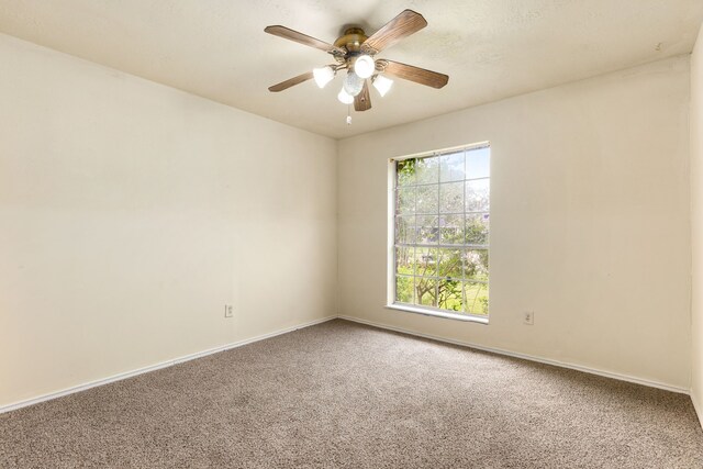 8442 Lettie St, Houston, TX 77075 - carpeted empty room with baseboards and a ceiling fan