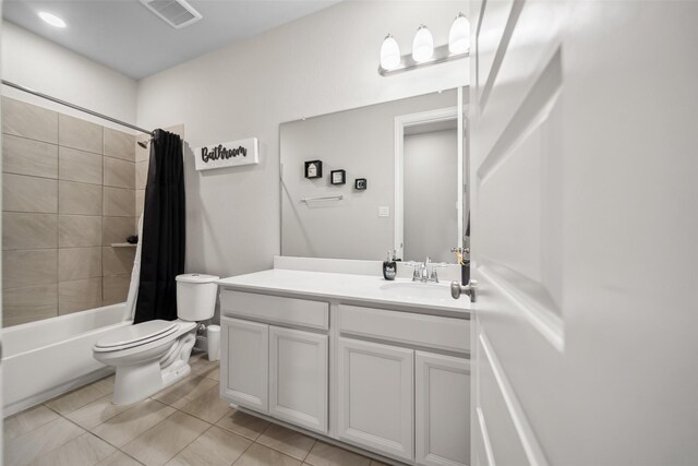 512 Highland Thicket Dr, Montgomery, TX 77316 - bathroom with toilet, vanity, shower / bath combo, and tile patterned flooring