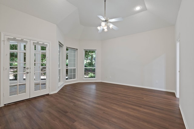 110 Canterbury Green Dr, Conroe, TX 77356 - empty room featuring french doors, wood finished floors, and ceiling fan