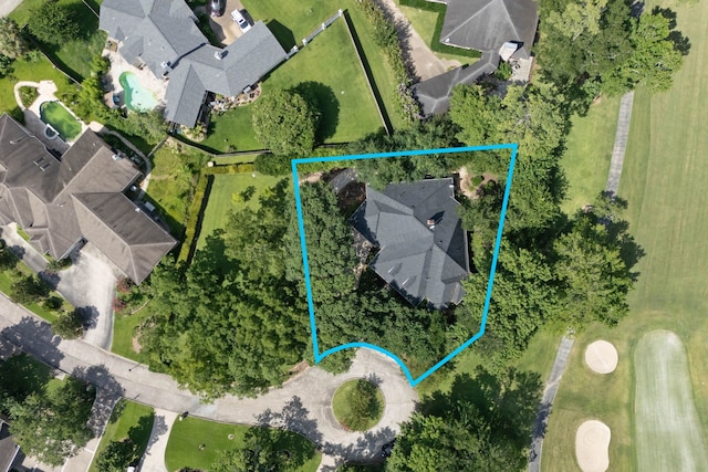 110 Canterbury Green Dr, Conroe, TX 77356 - aerial perspective of suburban area featuring property parcel outlined