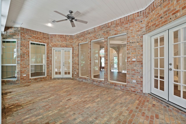 110 Canterbury Green Dr, Conroe, TX 77356 - unfurnished sunroom with french doors and a ceiling fan