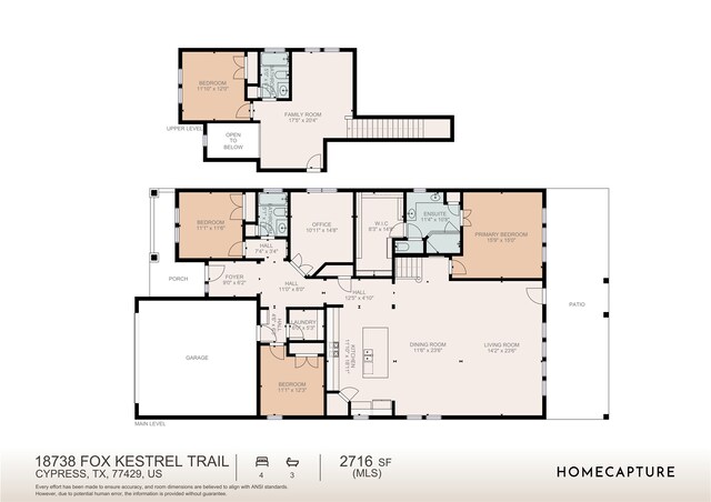 18738 Fox Kestrel Trl, Cypress, TX 77429 - floor plan / room layout