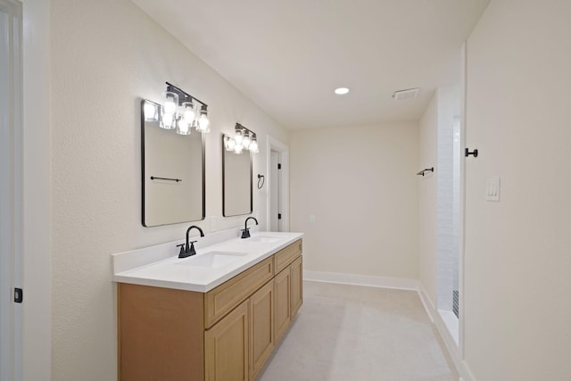 15322 E Barbara Cir, Houston, TX 77071 - full bath with double vanity, recessed lighting, and a shower