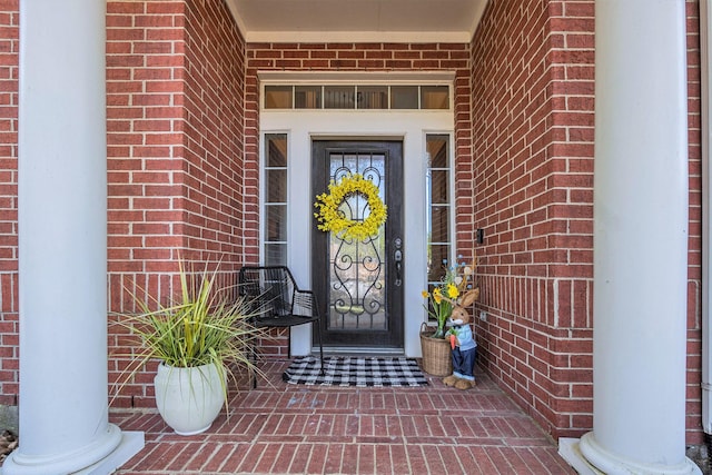16618 S Swirling Cloud Ct, Cypress, TX 77433 - doorway to property featuring brick siding